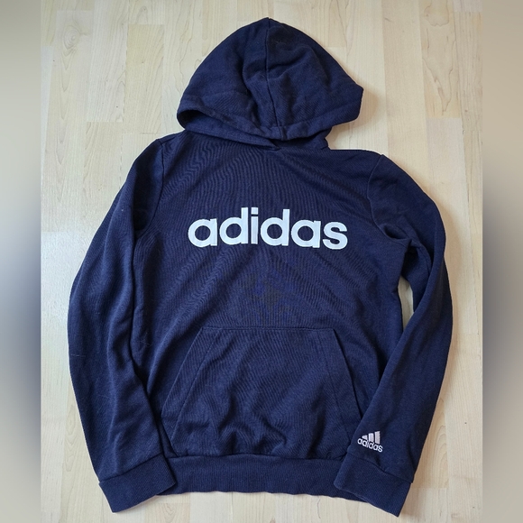 Adidas Navy Blue Hoodie Size Small - Picture 2 of 10
